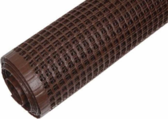VERDEMAX---RETE-QUADRA-IN-PLASTICA,-MARRONE---MAGLIA-10MM---ROTOLO-DA-5MT