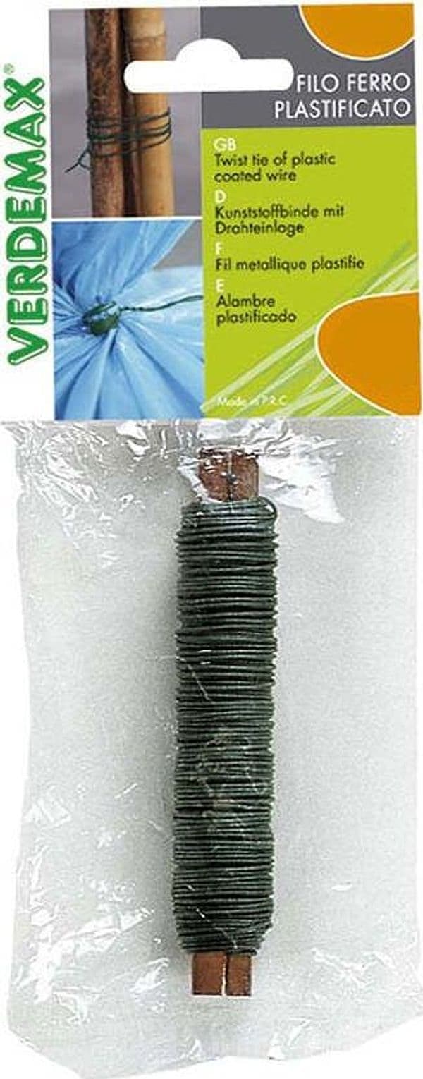 VERDEMAX-4406-0,65-mm-x-20-m-Rotondi-di-plastica-Filo-di-Acciaio-Blister