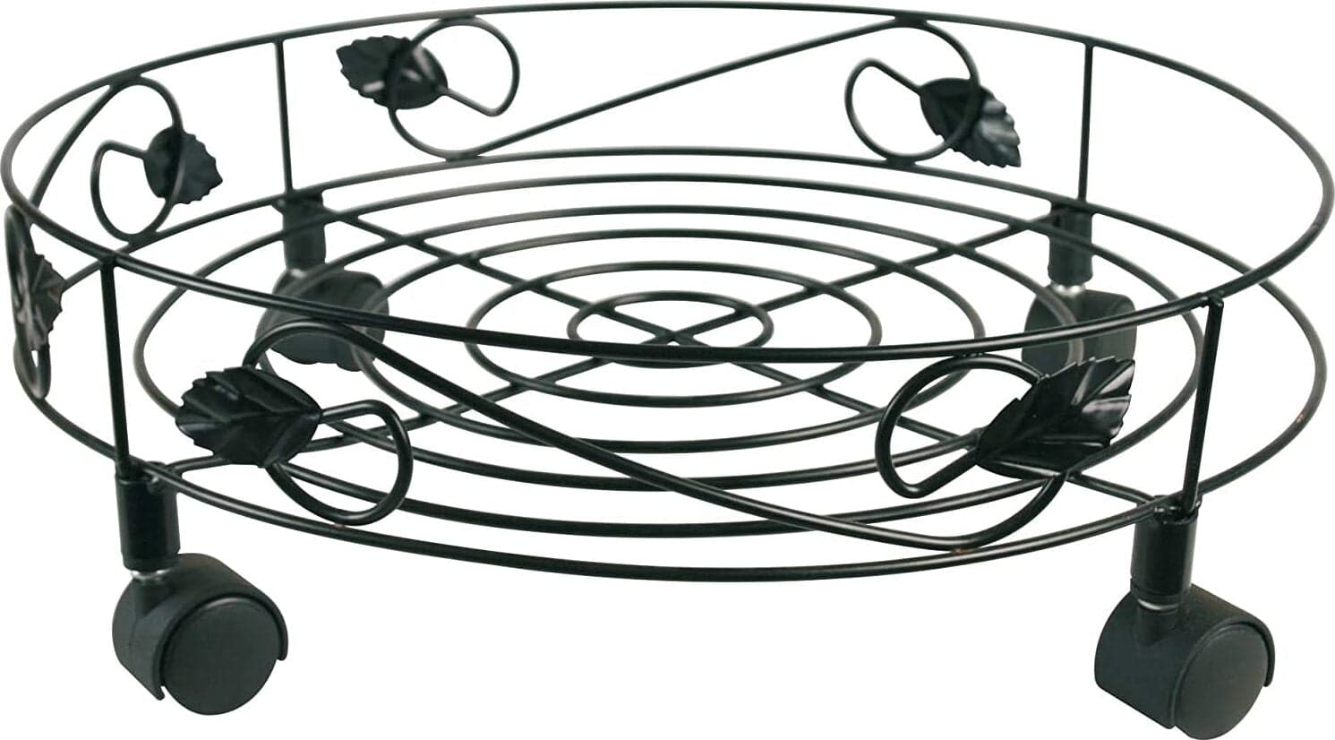 VERDEMAX-5157---TROLLEY-ROTONDO-CON-BORDO-LAVORATO-IN-FILO-D'ACCIAIO-CM-40
