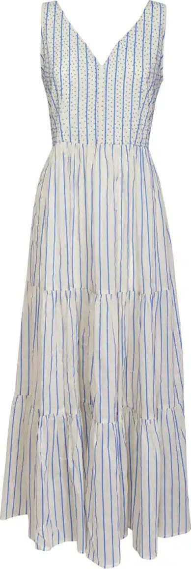 Verdissima Abito Donna Lungo a Righe Scollo a V Gonna Ampia 3 Balze Vestito Casual Fashion Senza Maniche 100% Cotone Moda/Donna/Abbigliamento/Vestiti/Casual You Store - Messina, Commerciovirtuoso.it