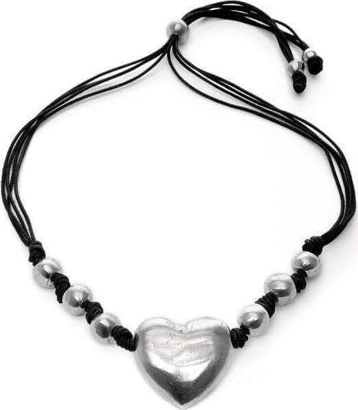 VESTOPAZZO---COLLANA-FILO-CORTA-SFERE/PLACCA-CUORE