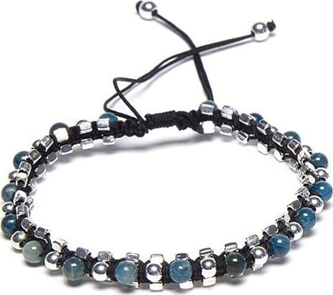 VESTOPAZZO--BRACCIALE-FILO-CROCHET-PIETRE-BLU