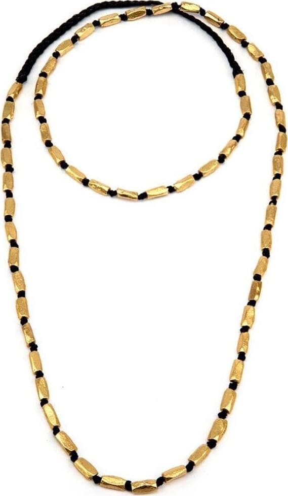 VESTOPAZZO--COLLANA-MACRAME'-TUBETTI-IRREGOLARI