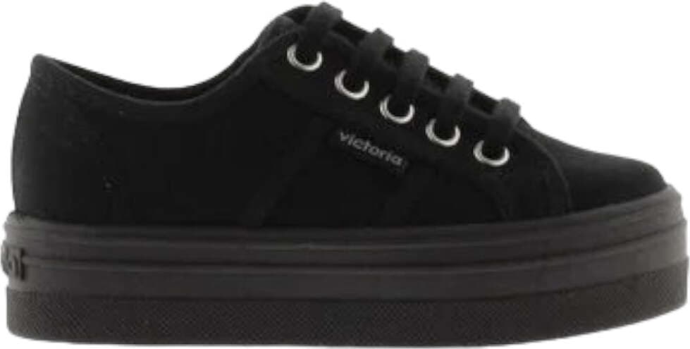 Victoria-scarpe-tela-zeppa-Barcellona-nere