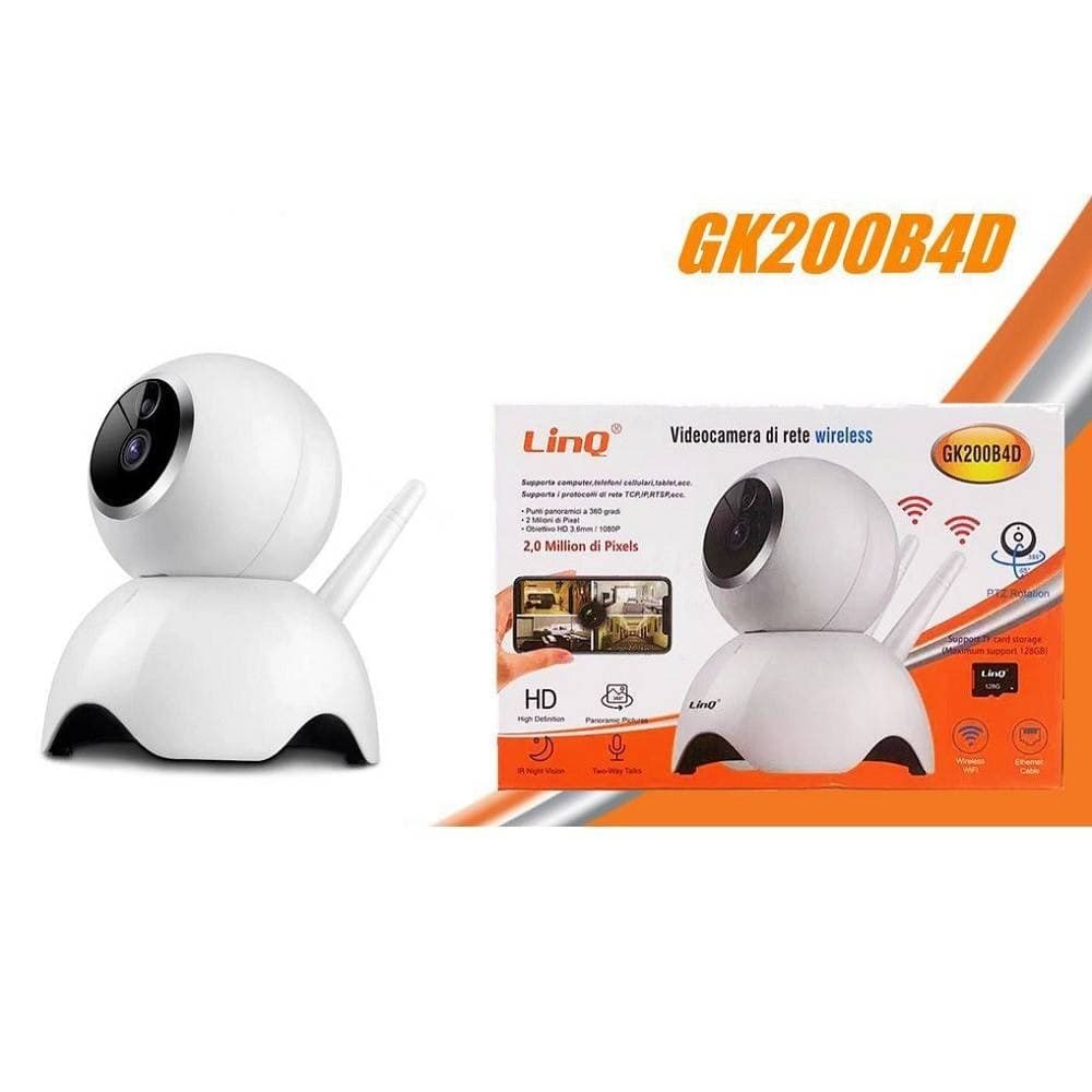 Videocamera Telecamera Di Rete Wireless Wifi 1080p Doppia Antenna Hd Gk200b4d Fai da te/Sicurezza e protezione/Sistemi di sicurezza domestica/Kit video per la sicurezza domestica/Videocamere di sorveglianza/Dom camera Trade Shop italia - Napoli, Commerciovirtuoso.it