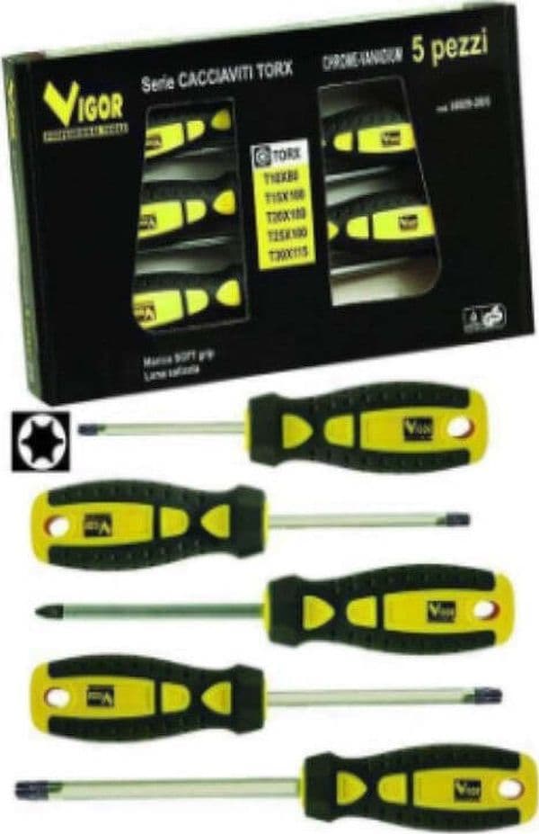 VIGOR---5-PEZZI---SERIE-5-CACCIAVITI-TORX-IN-ACCIAIO-CROMO-VANADIO