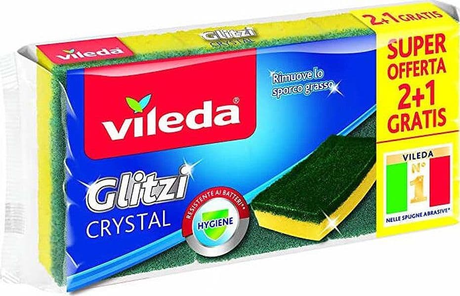 Vileda Spugne Crystal GLITZI Confezione da 3