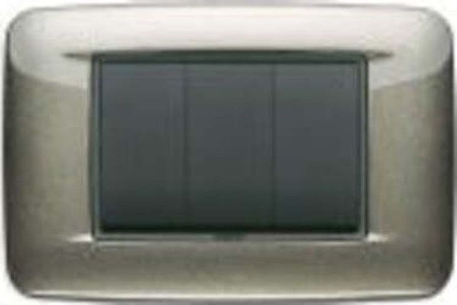 VIMAR---1-PLACCA-EIKON-ROUND-3-MODULI-IN-METALLO-COLORE-TITANIO-METAL-20683.08