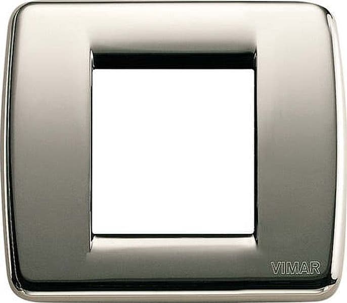 VIMAR---1-PLACCA-IDEA-RONDO'-1-2-MODULI-IN-METALLO-COLORE-CROMO-NERO-17093.31