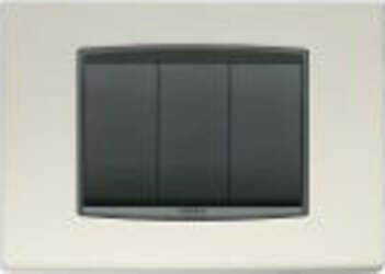 Vimar---Placca-Classic-3-moduli-in-metallo-Serie-Eikon-colore-Grigio-Airone-20653.03
