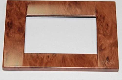 Vimar---Placca-Classica-3-moduli-in-metallo-Serie-Idea-colore-radica-ciliegio-16733.42