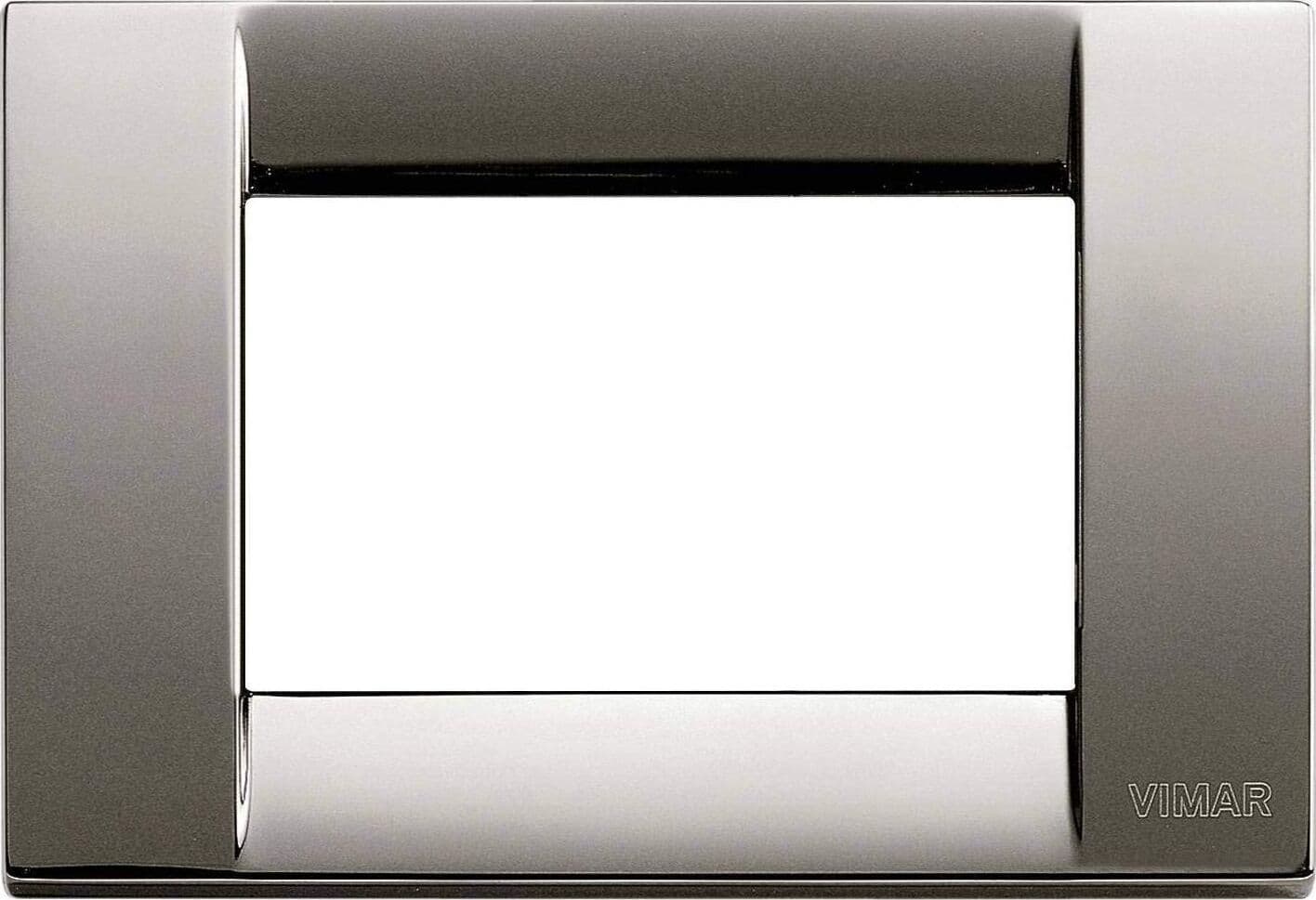 VIMAR---PLACCA-IDEA-3-MODULI-METALLO-CROMO-NERO-ART.-16733.31
