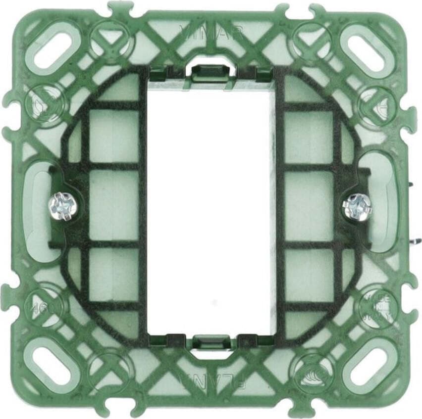 VIMAR---SUPPORTO-1-MODULO-CON-GRIFFE-PER-SCATOLE-VERDE