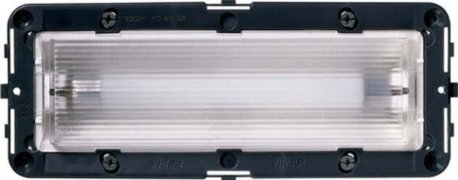 VIMAR-SERIE-IDEA-APPARECCHIO-DI-ILLUMINAZIONE-6-MODULI-230V-50-60-HZ-COMPLETO-DI-LAMPADA-FLUORESCENTE-FD-4W-G5-GRIGIO