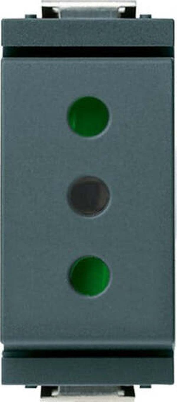 VIMAR-SERIE-IDEA-PRESA-SICURITY-2X10A-250V-TERRA-ALVEOLI-ATTIVI-SCHERMATI-MODULO-RIDOTTO-GRIGIO