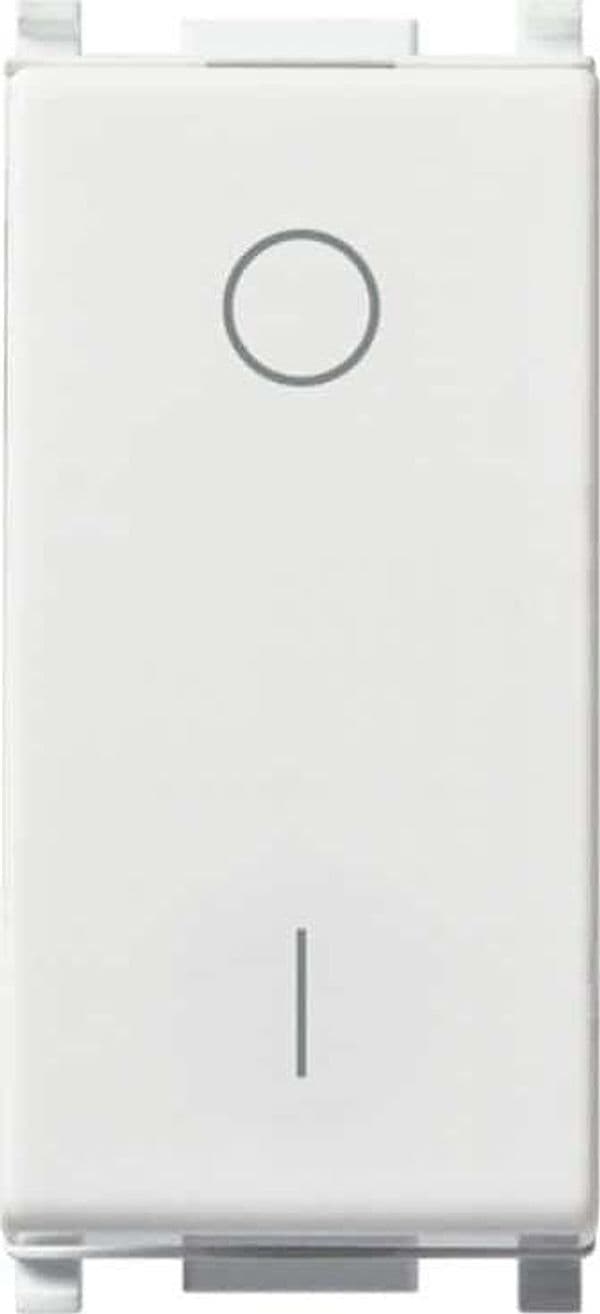 VIMAR-SERIE-PLANA-INTERRUTTORE-2P-16AX-ILLUMINABILE-TASTO-INTERCAMBIABILE-BIANCO