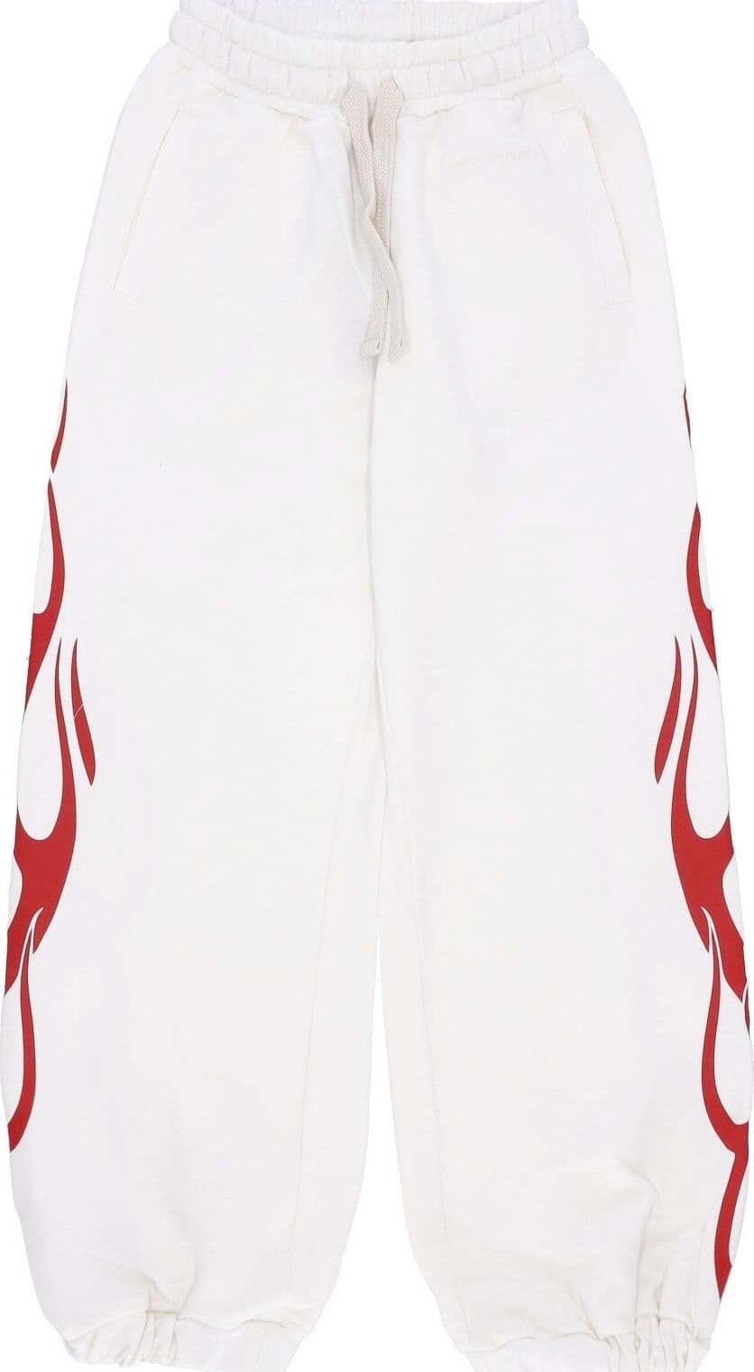 VISION-OF-SUPER-Pantalone-Tuta-Leggero-Donna-Flames-Pants-Off-White/red-da-donna