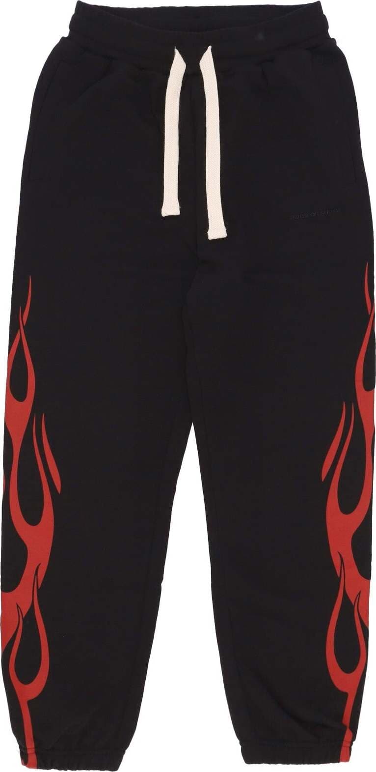 VISION-OF-SUPER-Pantalone-Tuta-Leggero-Uomo-Flames-Pants-Black/red-da-uomo