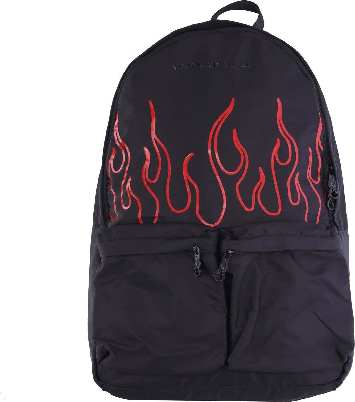 VISION-OF-SUPER-Zaino-Uomo-Flames-Backpack-Black/red-da-uomo