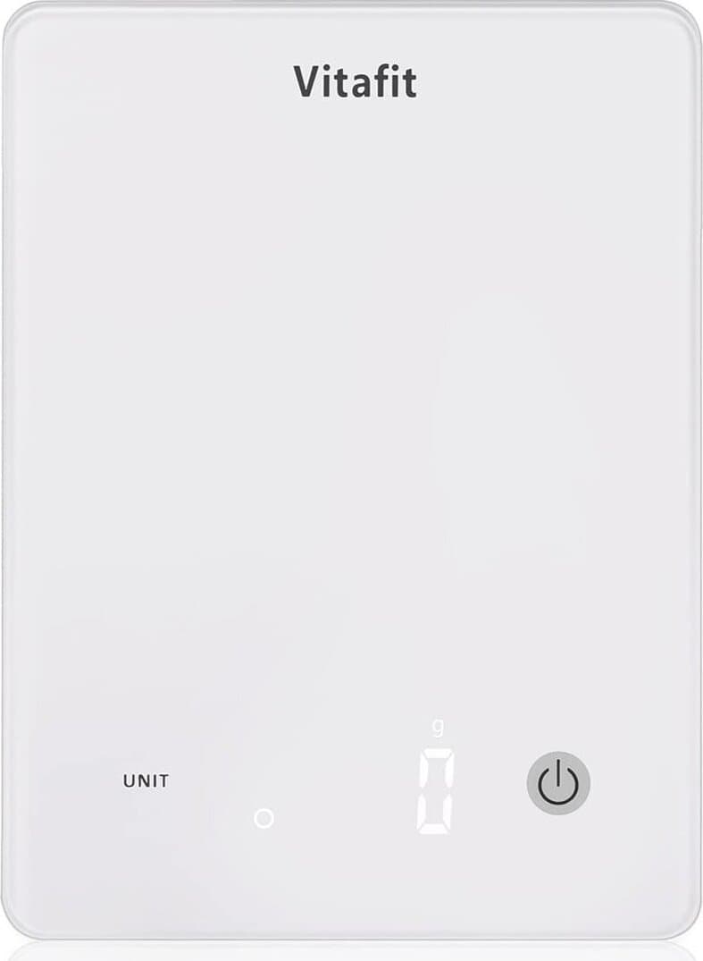 Vitafit Bilancia da Cucina Digitale 10kg Bilancia per Alimenti Multifunzione con Display a LED Piattaforma in Vetro Temperato Batterie Incluse in Bilance 85cento.it - Potenza, commercioVirtuoso.it