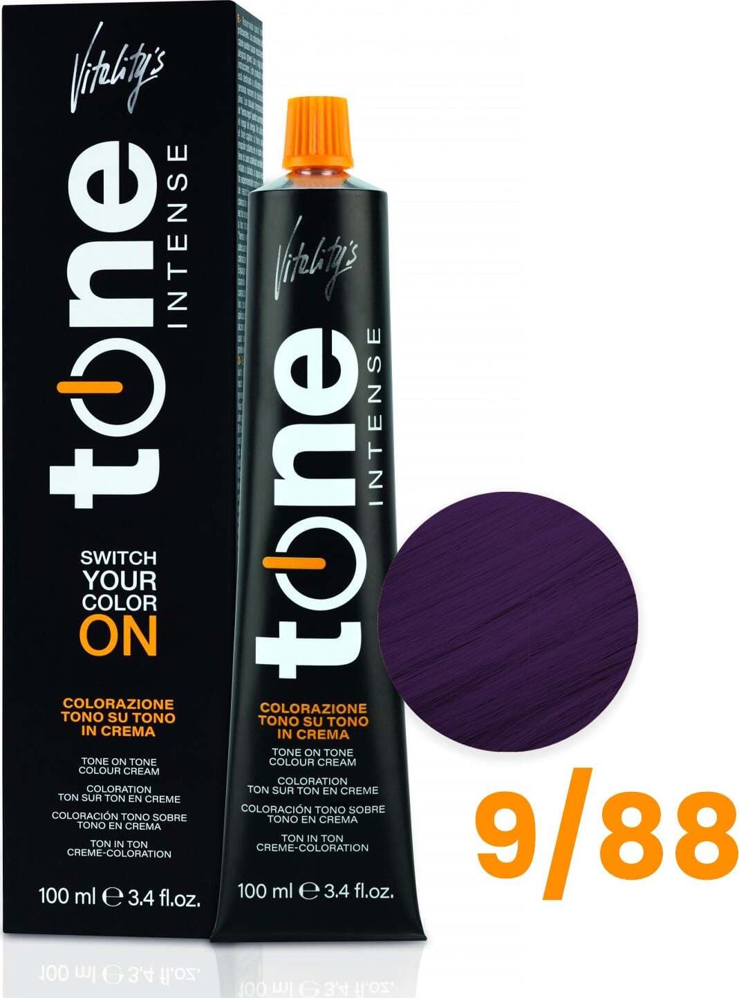 Vitality's Tone Intense 100 Ml Colorazione Semi Permanente Tono Su Tono Senza Ammoniaca Riflessi Pieni E Intensi Colore Luminoso