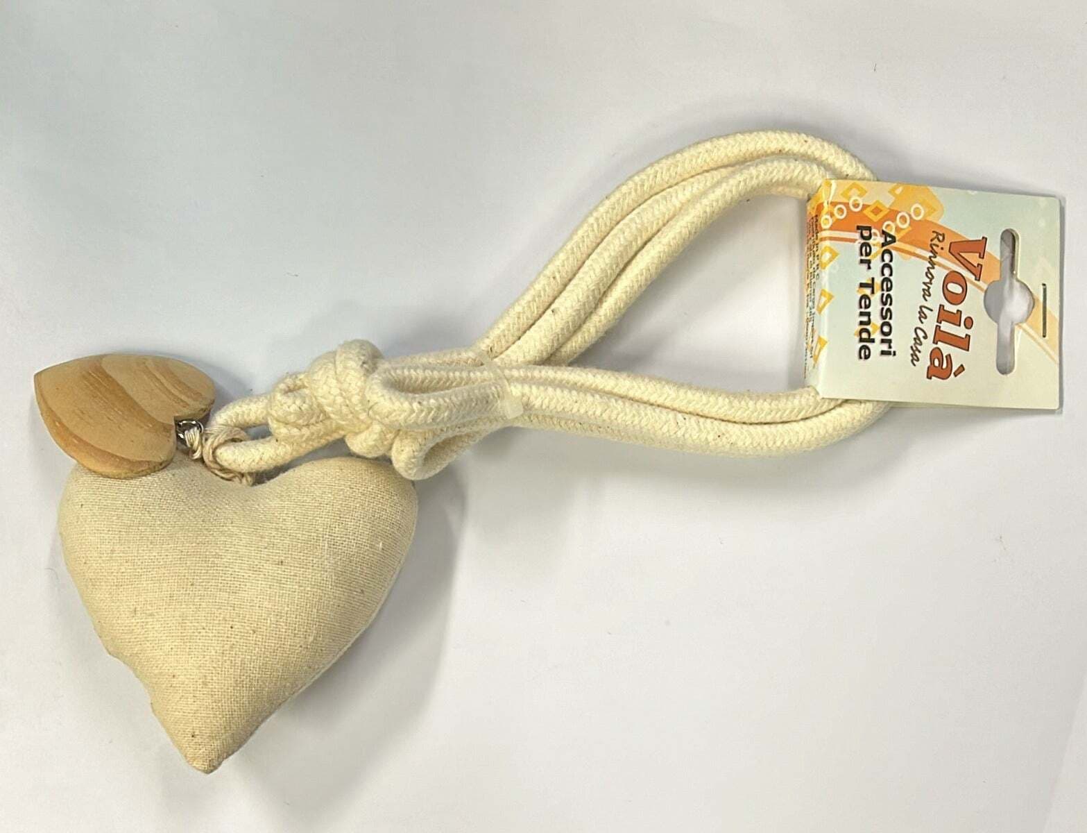 VOILA'---CALAMITA-PER-TENDA-EMBRASSE-CUORE-35CM-NATURALE