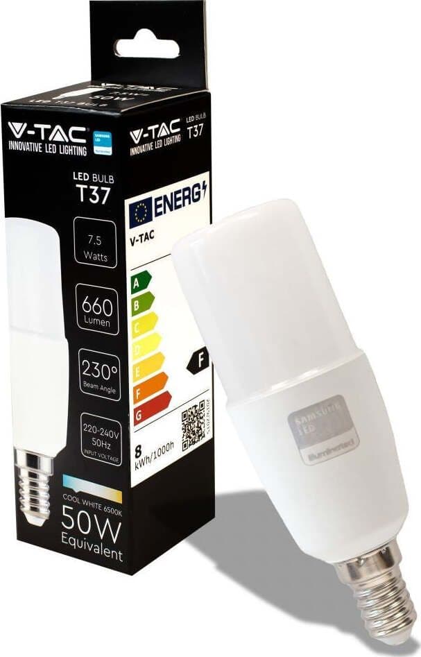 VT-248 LAMPADINA LED E14 7.5W BULB T37 TUBOLARE SMD CHIP SAMSUNG - SKU 21269 LUCE BIANCA FREDDA Illuminazione/Lampadine/Lampadine a LED Zencoccostore - Formia, Commerciovirtuoso.it