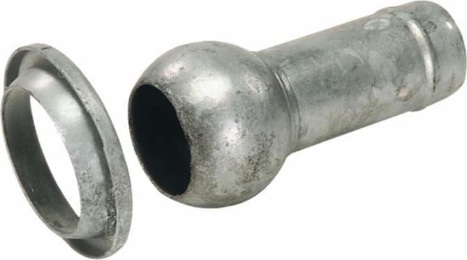Sfera e anello zincati Ama con tronchetto portagomma ø 100mm per impianti di irrigazione in Sfere decorative GardenStore - Novellara, commercioVirtuoso.it