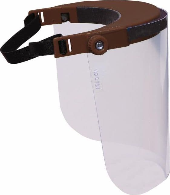 Visiera regolabile in policarbonato trasparente leggera 160g resistente agli urti certificata CE con banda elastica in Visiere GardenStore - Novellara, commercioVirtuoso.it