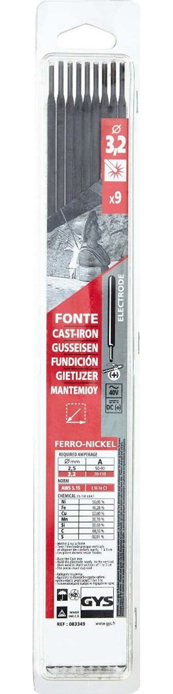 WELDING-ELECTRODES-083349---ELETTRODI-IN-GHISA-PER-SALDATRICE-3,2-MM-IN-BLISTER-DA-9-PEZZI