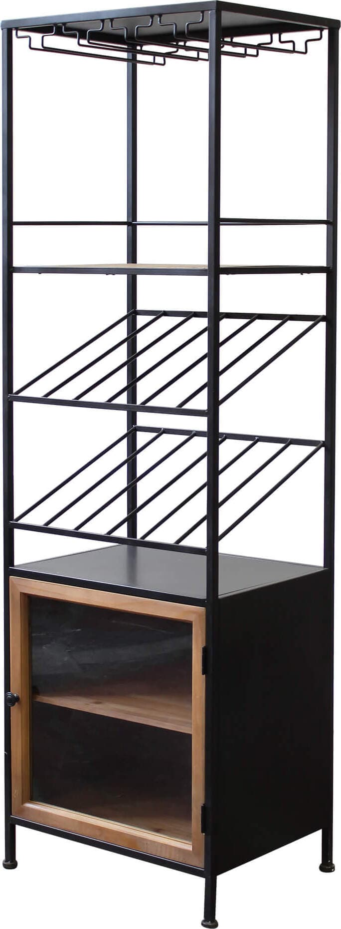 WINE---scaffale-per-bottiglie-e-calici-cm-51,50-x-41-x-165,50-h-Antracite-Milani-Home