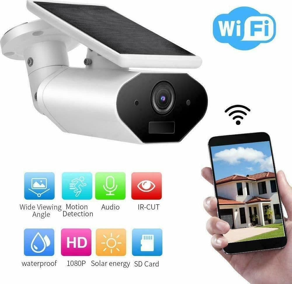 WIRELESS TELECAMERA IP WIFI PANNELLO SOLARE ESTERNO 1080P SICUREZZA CAMERA AUDIO Fai da te/Sicurezza e protezione/Sistemi di sicurezza domestica/Kit video per la sicurezza domestica/Videocamere di sorveglianza/Dom camera Zencoccostore - Formia, Commerciovirtuoso.it