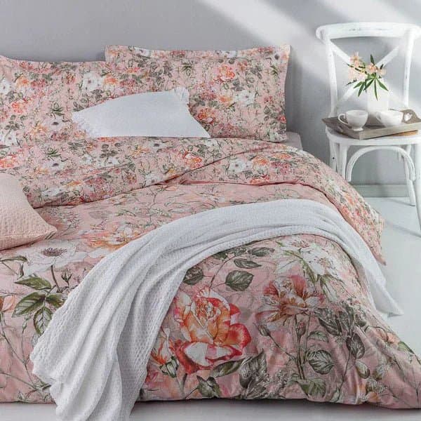 Completo Lenzuola Matrimoniale Rose di Siepe Mirabello Carrara Cotone in Set di lenzuola e federe The King Luxury - San Marcellino, commercioVirtuoso.it