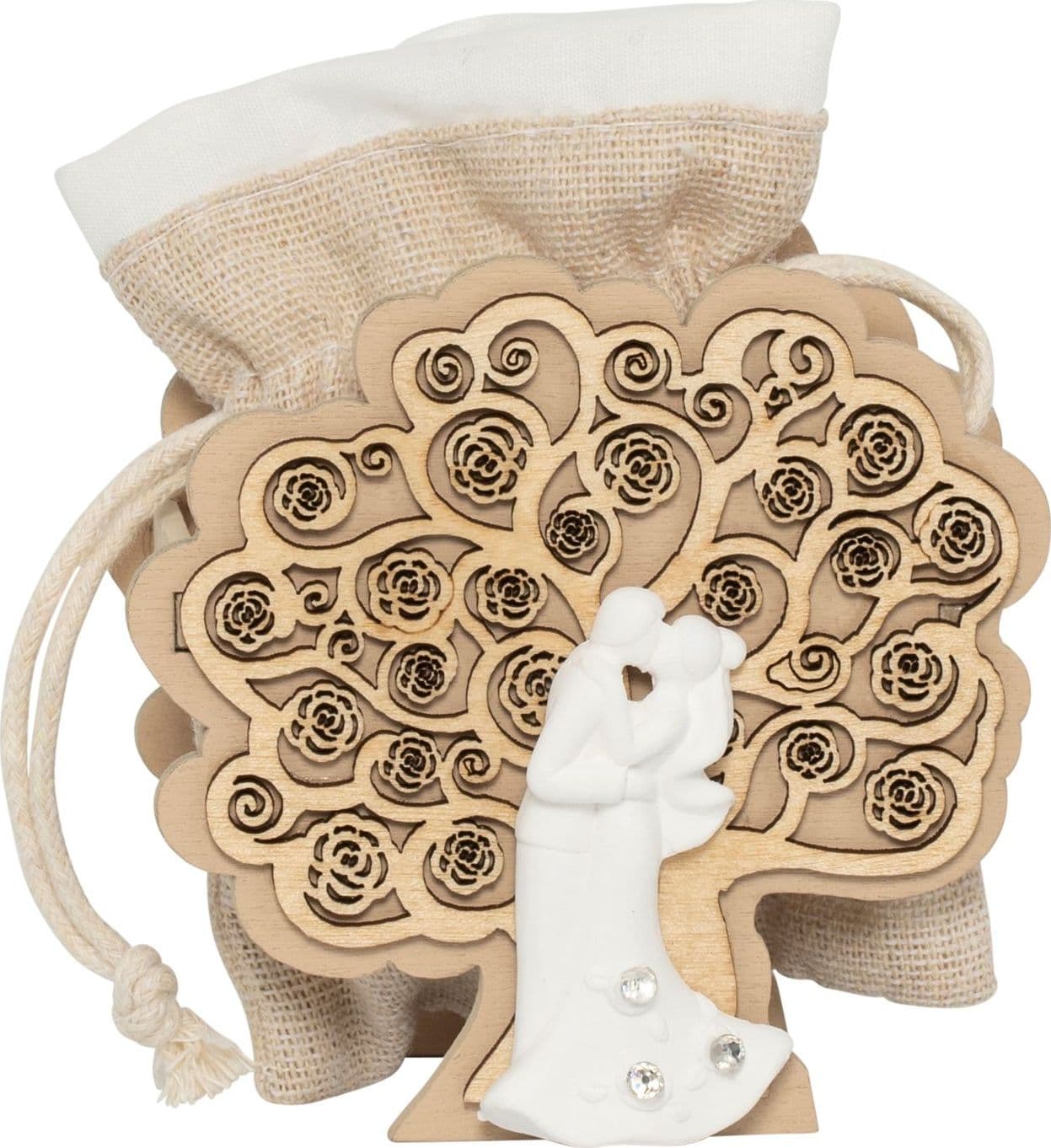 Scatolina Matrimonio Harmony portaconfetti albero Legno in Bomboniere The King Luxury - San Marcellino, commercioVirtuoso.it