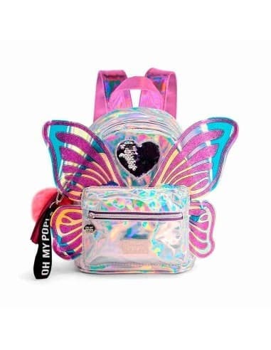 ZAINETTO-DI-OH-MY-POP!-FARFALLA-ARGENTO-ZAINO-FASHION-PICCOLO-WINGS-SCINTILLANTE
