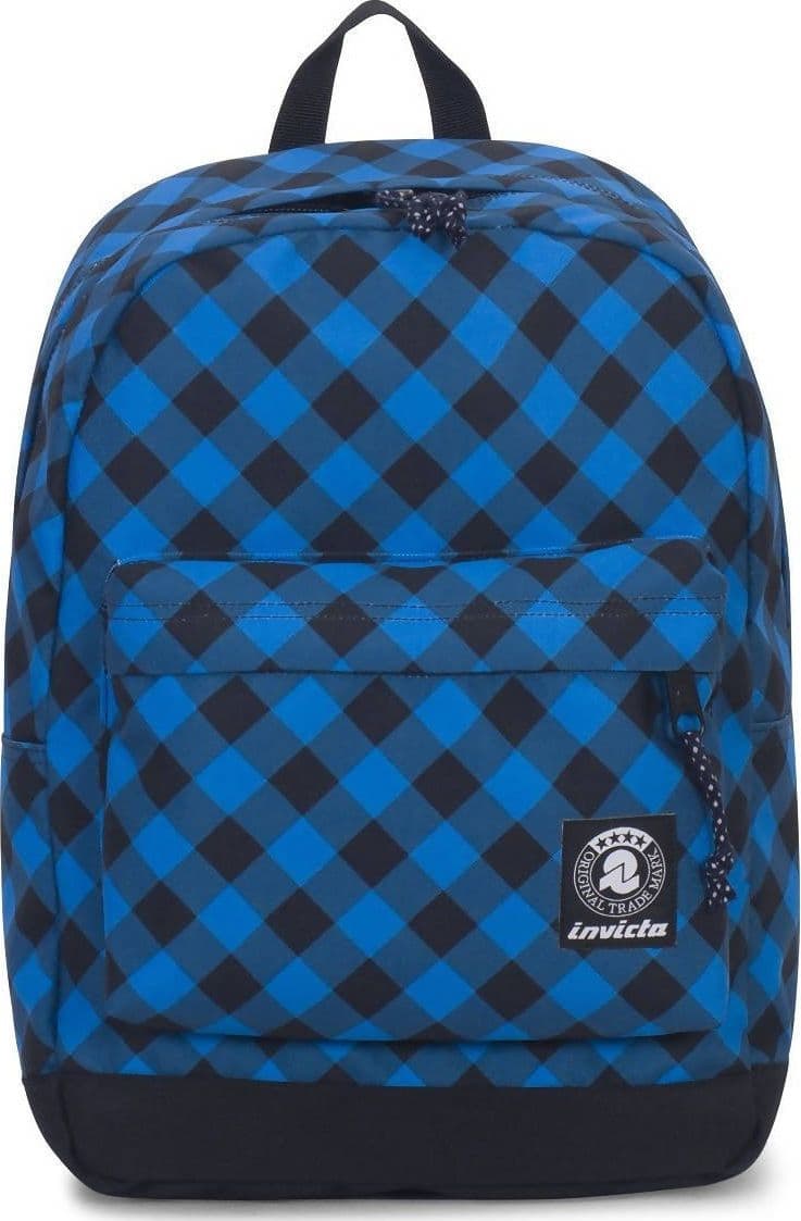 Zaino Invicta Carlson Blu E Nero Plaid Scacchi Quadrati Zaino Scuola Tempo Libero Imbottito Con Tasche 30x41,5x18 Cm in Zaini per ragazzi Cartolibreria La Fenice - Spadafora, commercioVirtuoso.it