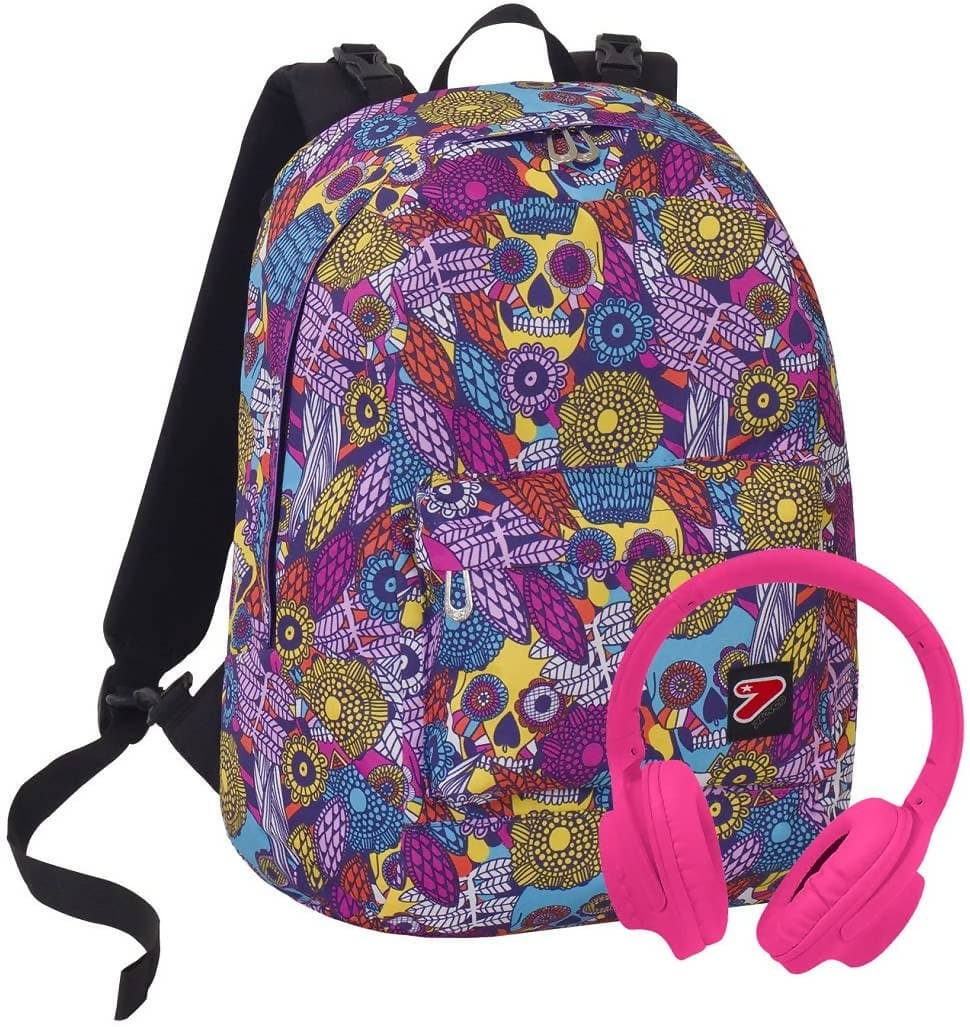 Zaino Scuila Seven The Double Skull Girl- Reversibile Con Cuffie Zaino 29 Lt Rosa Colorato in Zaini per ragazzi Cartolibreria La Fenice - Spadafora, commercioVirtuoso.it