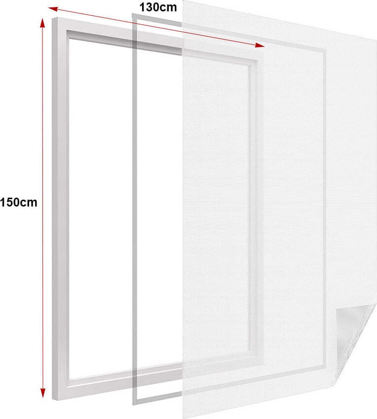 Zanzariera-Finestra-Bianca-Adesiva-Con-Nastro-In-Velcro-Misura-130X150cm-Ledlux