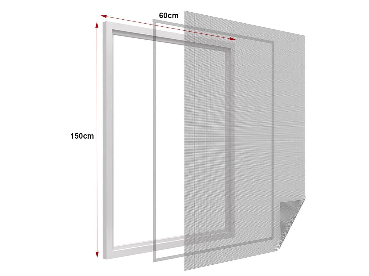 Zanzariera-Finestra-Nera-Adesiva-Con-Nastro-In-Velcro-Misura-60X150cm-Ledlux