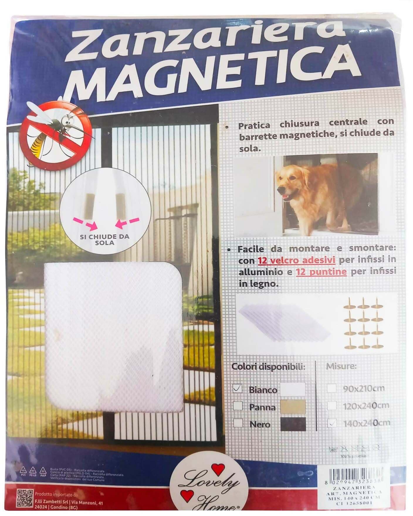 Zanzariera Magnetica (consegna gratuita ) Con Pratica Chiusura Centrale E Barrette Magnetiche Si Chude Da Sola Colore Panna 140cm X 240 Cm