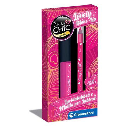 Clementoni Crazy Chic Set Trucco Lucidalabbra e Matita Fragola