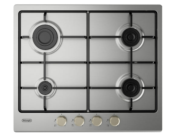 De'Longhi YLG 60 F Piano Cottura a Gas 60cm Inox 4 Fuochi Smaltate