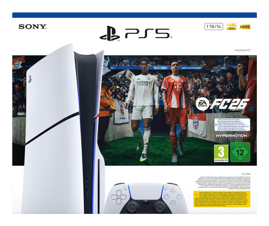 Sony PS5 Slim 1TB Standard con EA Sports FC 26 Nero/Bianco