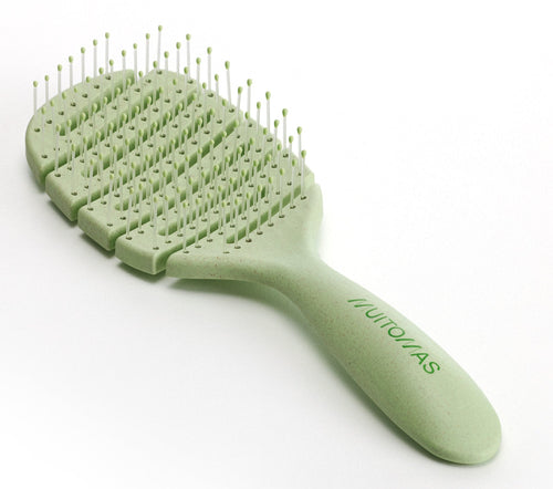 Spazzola Piatta Muitomas Hairbrushlgn Verde per Capelli