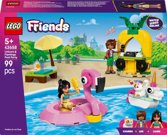 Lego Friends Pool Party con Unicorno e Fenicottero 42658