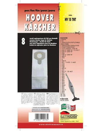 Sacchetti Aspirapolvere Elettrocasa HV15TNT, 8 Pezzi