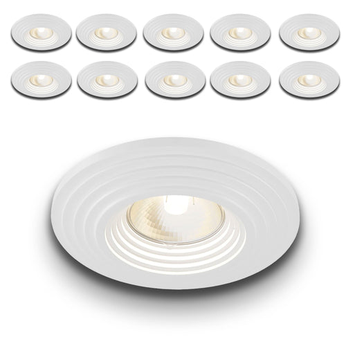 *STOCK* n.10 Portafaretti In Gesso Ceramico spirale ad incasso Diametro 120 35W GU10 IP20