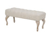 Panca Provenza in tessuto gambe in legno MDF per camera da letto
