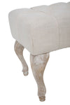 Panca Provenza in tessuto gambe in legno MDF per camera da letto