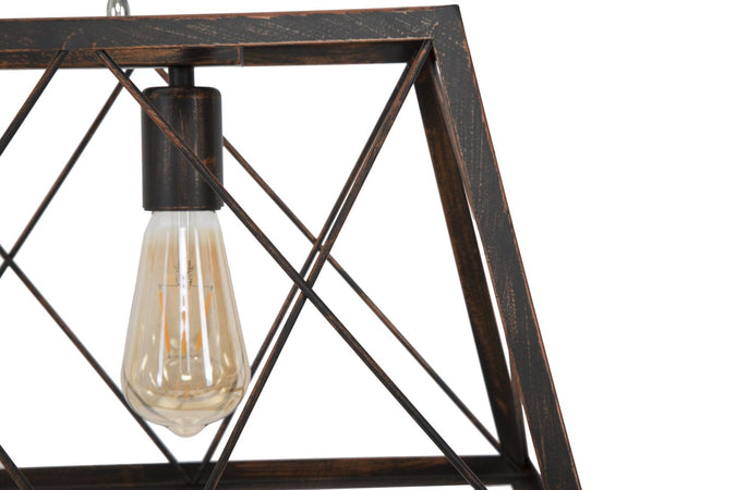 Lampada "Industry" struttura in metallo con 4 luci per interni